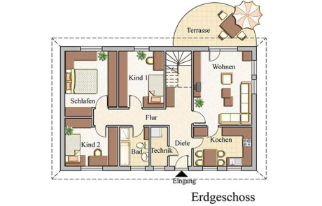 Erdgeschoss - Bungalow Konzept B 400 