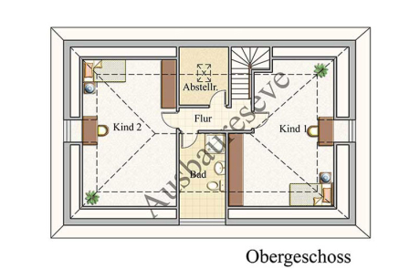 Obergeschoss - Bungalow Konzept B 410 