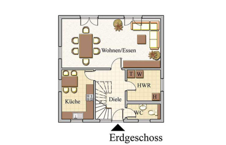 Erdgeschoss - Stadtvilla Konzept V 100 