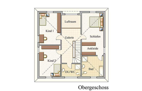 Obergeschoss - Stadtvilla Konzept V 200