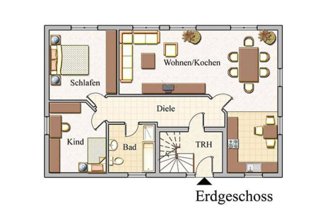 Erdgeschoss - Zweifamilienhaus Konzept Z 100